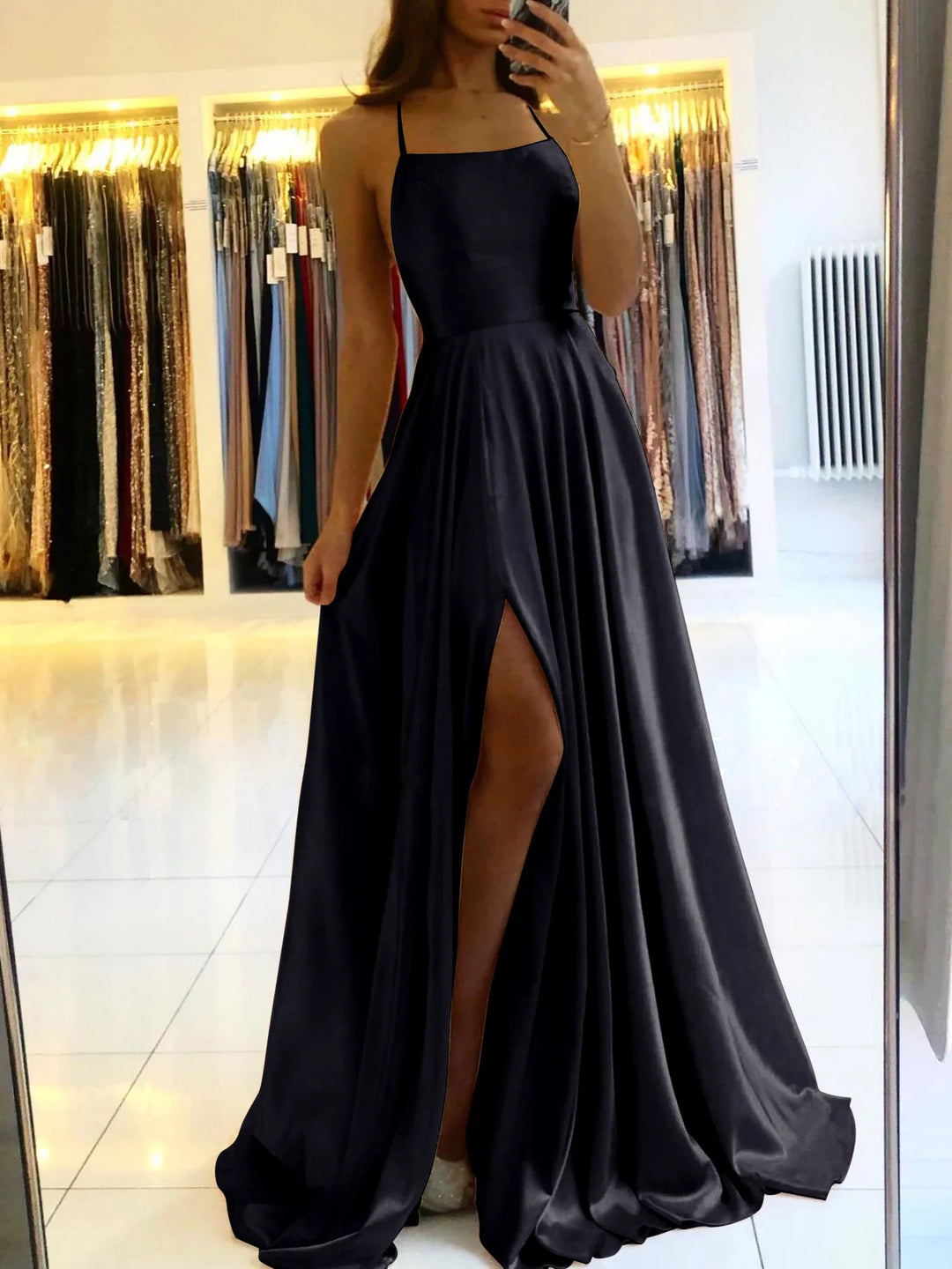 Elegantes Ballkleid Mit Hohem Schlitz Für Damen | Maxi