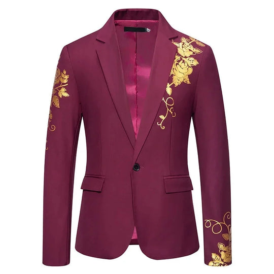 Formelles Herren Anzugsjackett Mit Golddruck | Hochzeitsanzug