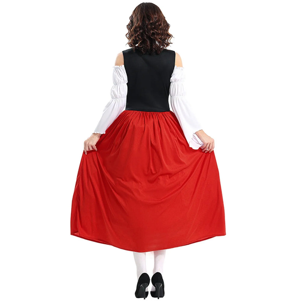 Damen Elegantes Puffärmel Oktoberfest Dirndl Kleid | 2025