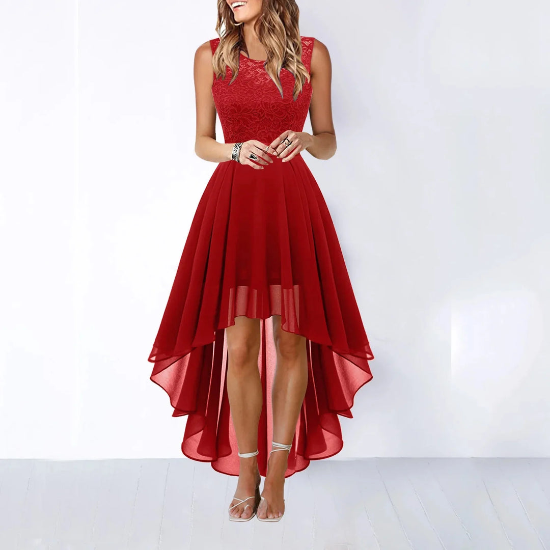 Abendkleid mit Rundhalsausschnitt für Damen | Maxi