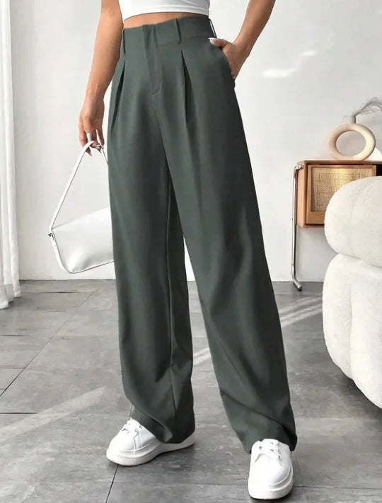 Damenhose Mit Hoher Taille | Weites Bein