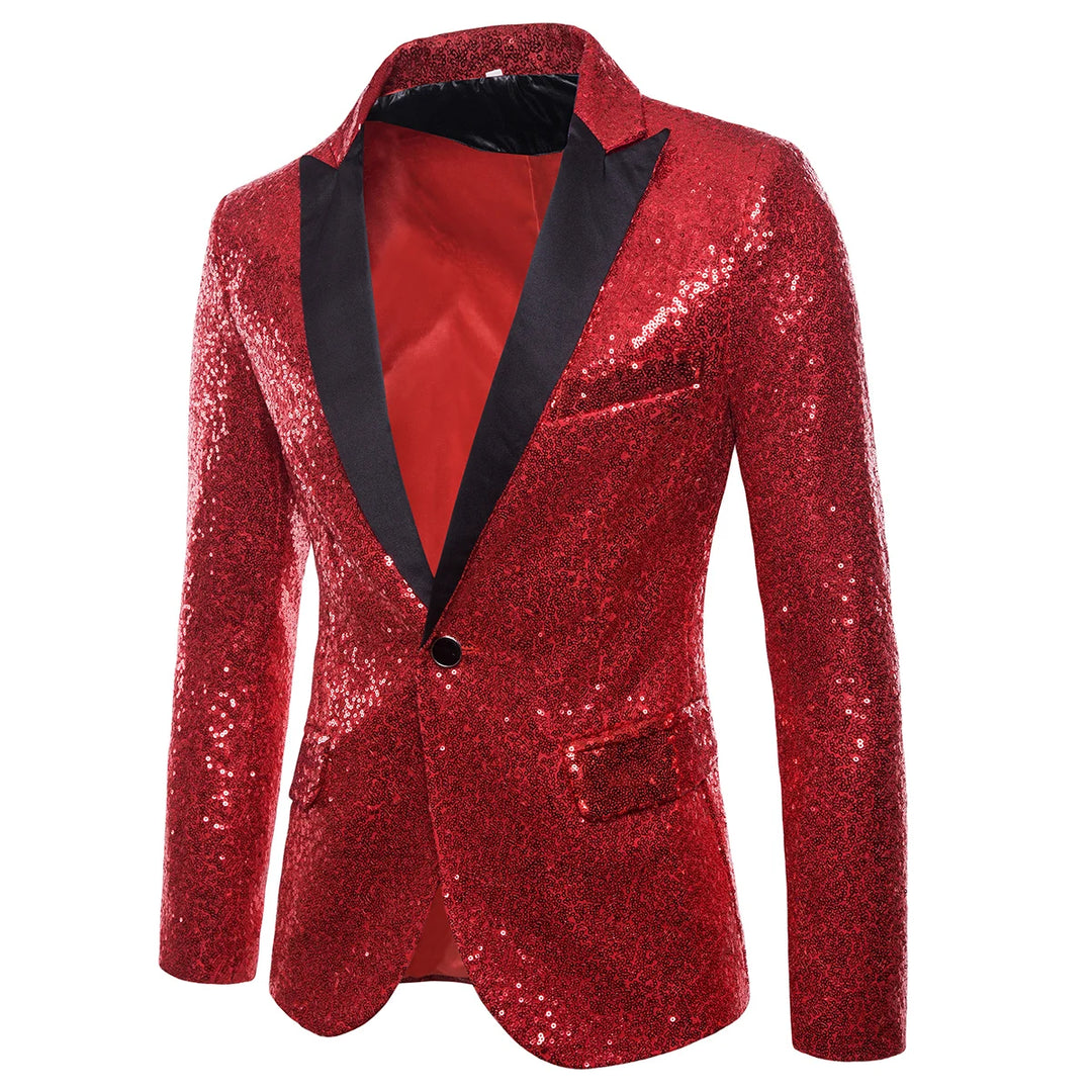 Herren Pailletten Blazer Jacke | Formell