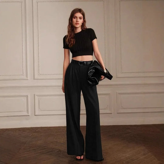 Damenhose Mit Hoher Taille | Schwarz