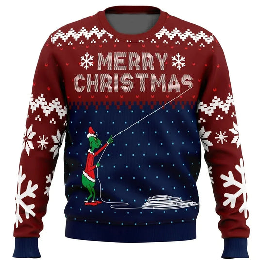 Herren Lustiger Ugly Xmas Pullover mit festlichem Print | Langarm