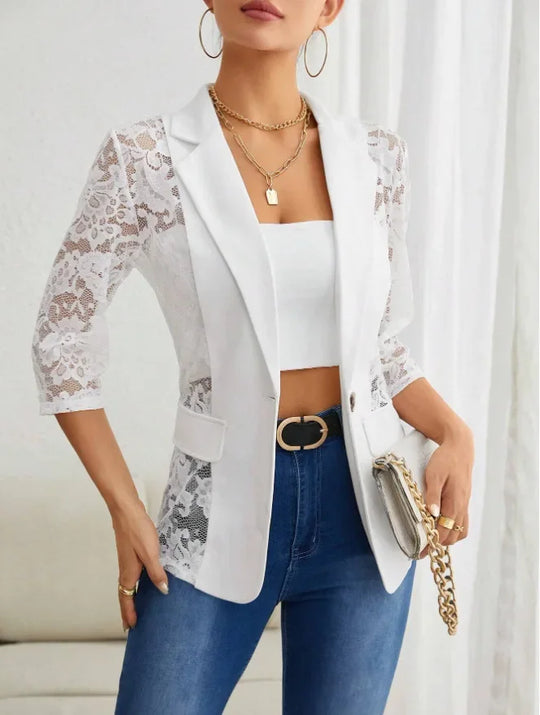 Damen Blazer Mit 3/4 Ärmeln | Mit Kragen