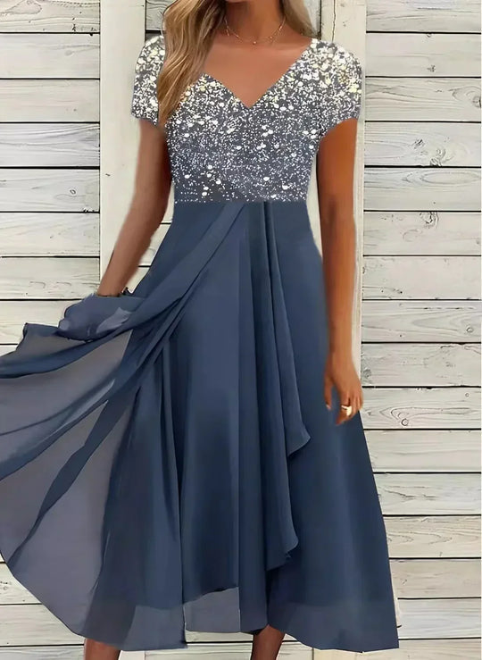 Blumeninspiriertes Ballkleid Für Damen | Midi