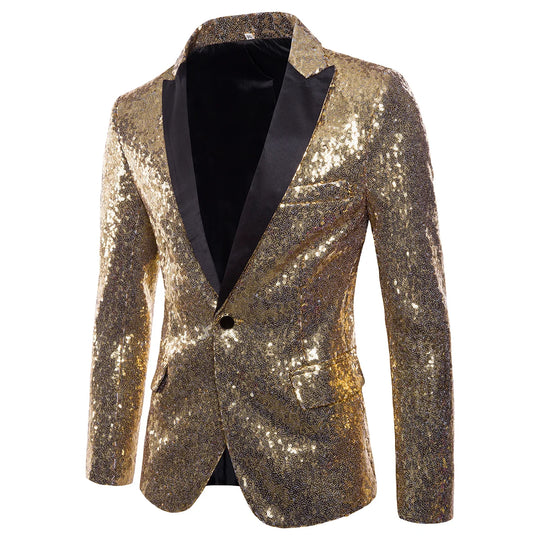 Herren Pailletten Blazer Jacke | Formell