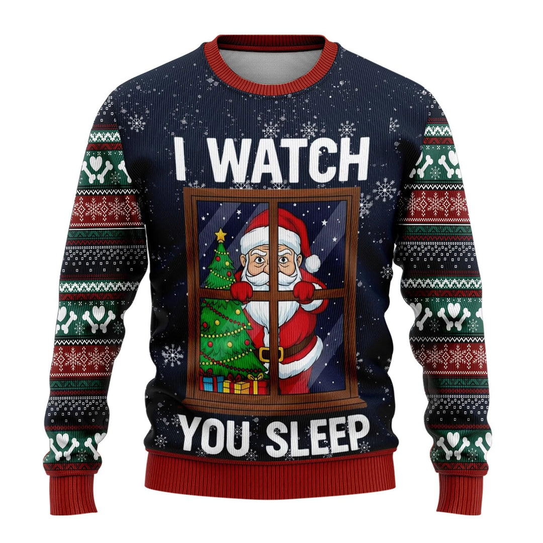 Unisex 3D-lustiger Bedruckter Ugly-Xmas-Pullover | Rundhals
