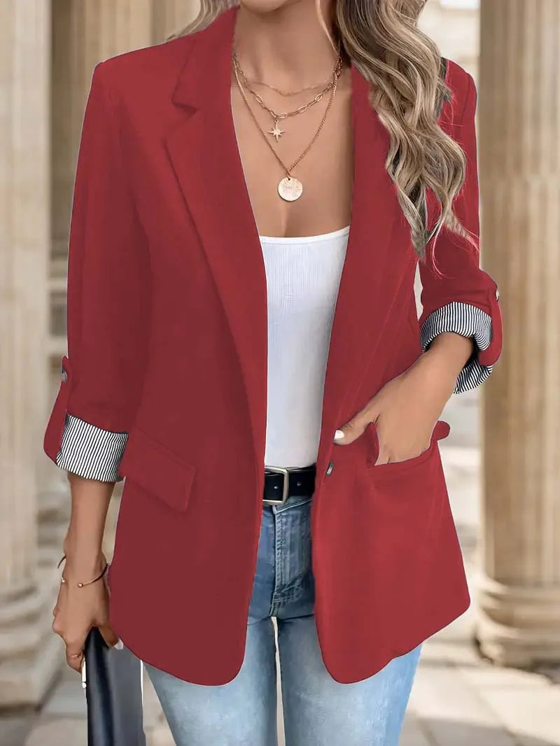 Klassischer Blazer Mit Einem Knopf Für Damen | Arbeit
