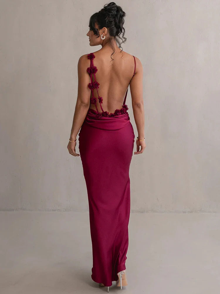 Damen Spaghetti Träger Ballkleid | Maxi