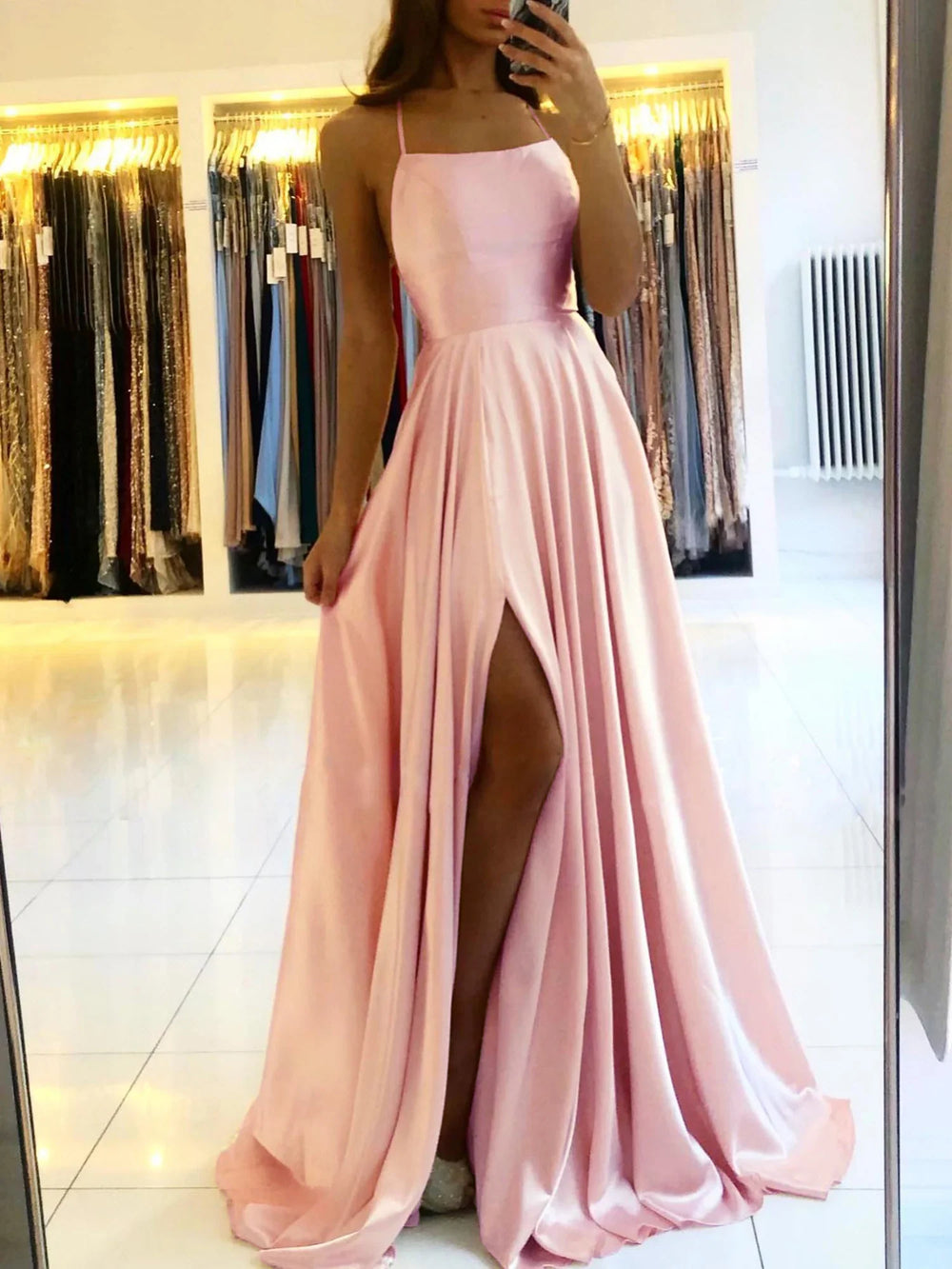 Elegantes Ballkleid Mit Hohem Schlitz Für Damen | Maxi