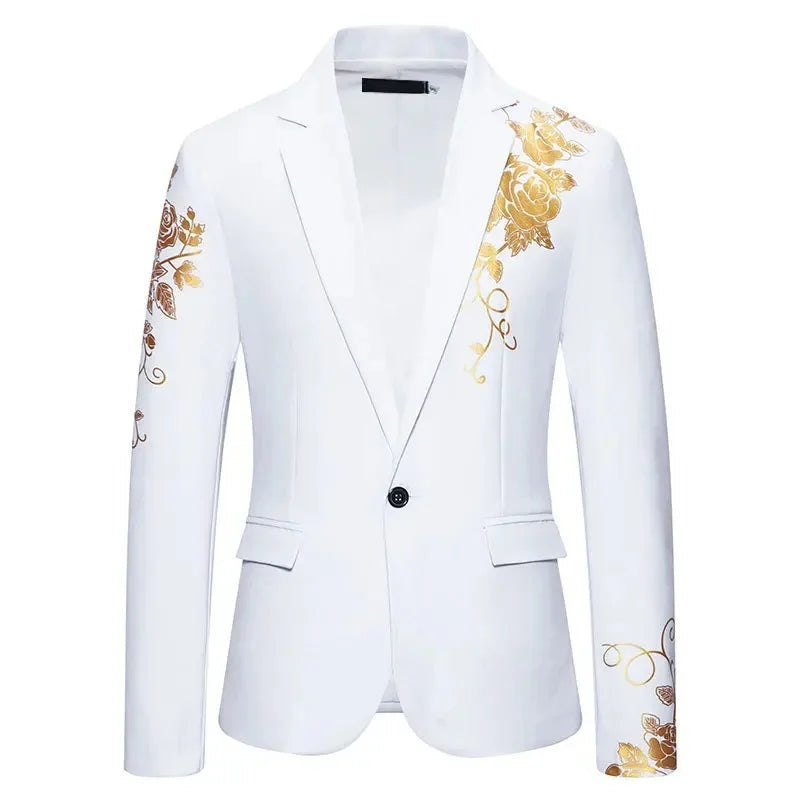 Formelles Herren Anzugsjackett Mit Golddruck | Hochzeitsanzug