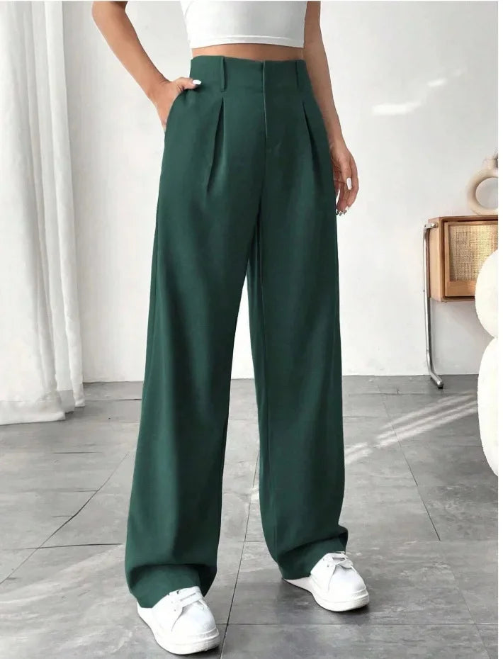 Damenhose Mit Hoher Taille | Weites Bein