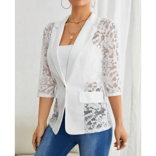 Damen Blazer Mit 3/4 Ärmeln | Mit Kragen