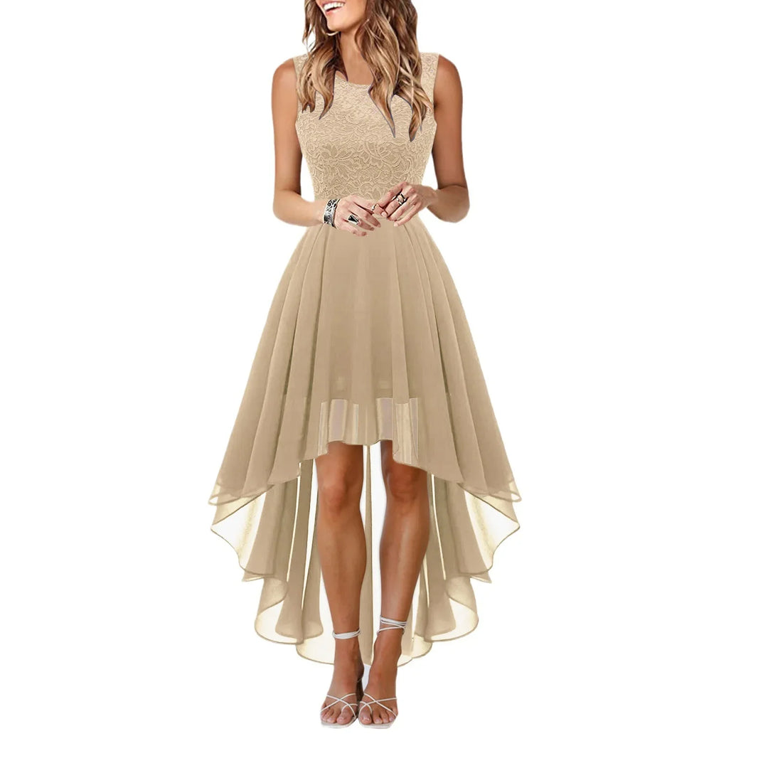 Abendkleid mit Rundhalsausschnitt für Damen | Maxi