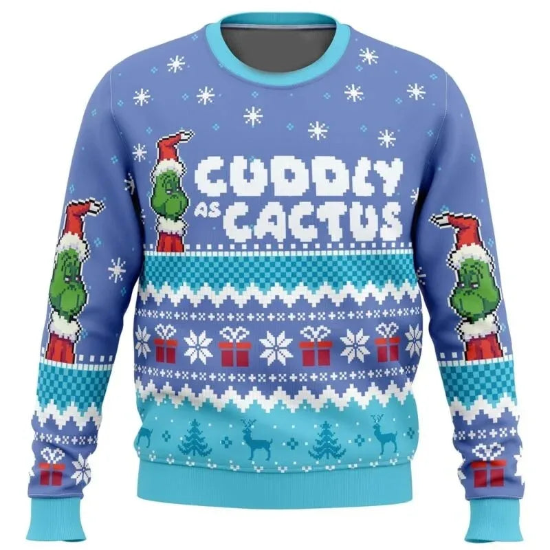 Herren Lustiger Ugly Xmas Pullover mit festlichem Print | Langarm