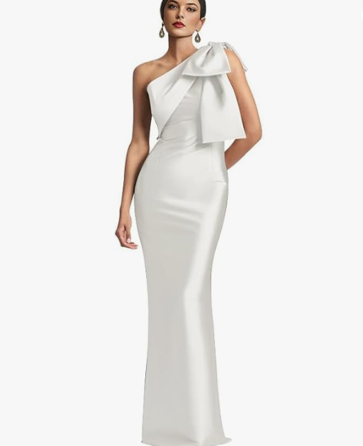 Einseitiges Ballkleid Für Damen Mit Schleifenakzenten | Maxi