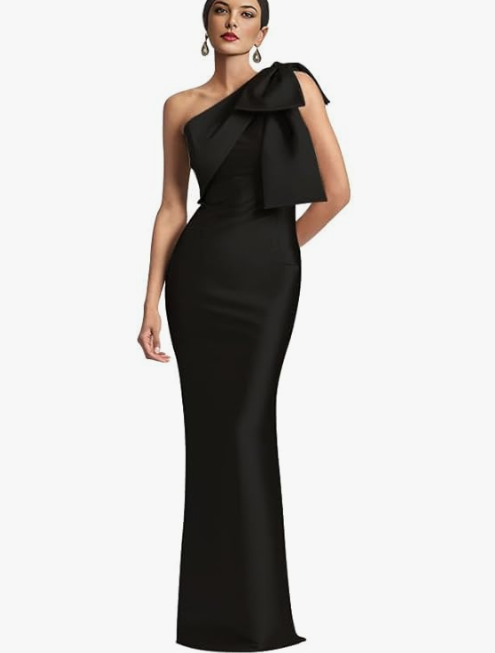 Einseitiges Ballkleid Für Damen Mit Schleifenakzenten | Maxi
