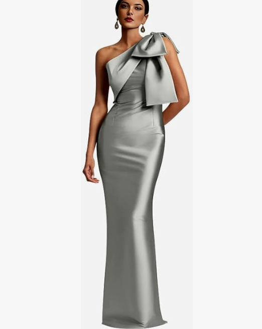 Einseitiges Ballkleid Für Damen Mit Schleifenakzenten | Maxi