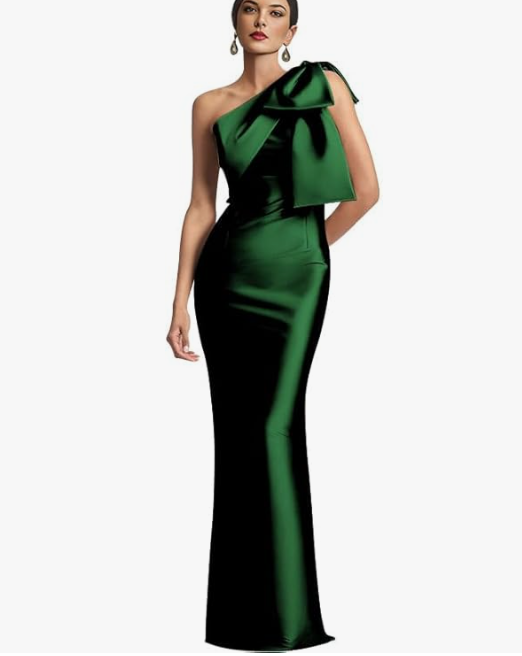 Einseitiges Ballkleid Für Damen Mit Schleifenakzenten | Maxi