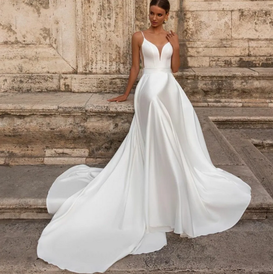 Weißes Brautkleid Mit Schleifenverzierung Für Damen | Maxi