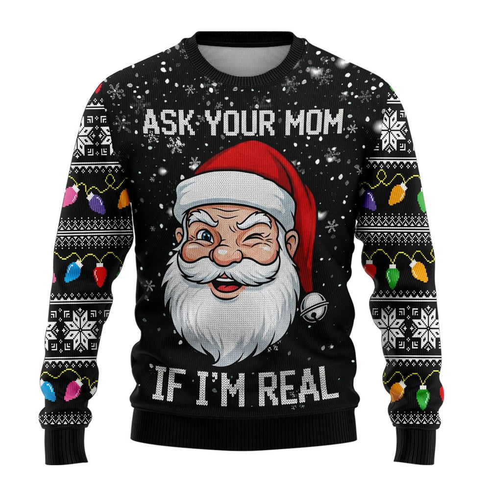 Rundhals Unisex Ugly Xmas Pullover | Gerippte Ärmel