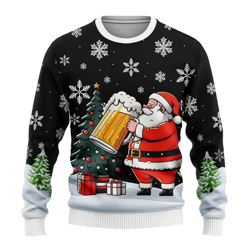 Lustiger Ugly Xmas Pullover für Herren für Weihnachtsfeiern | Warme