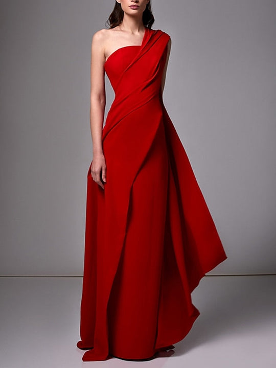 Damen Ein Schulter Ballkleid | Maxi
