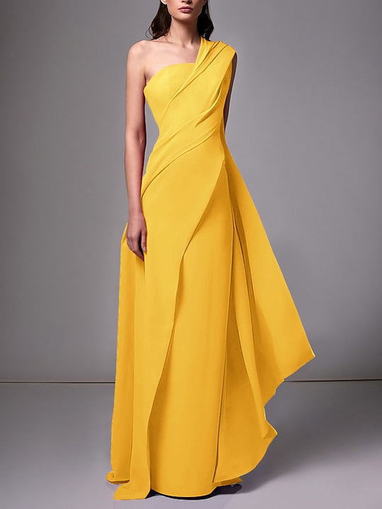 Damen Ein Schulter Ballkleid | Maxi