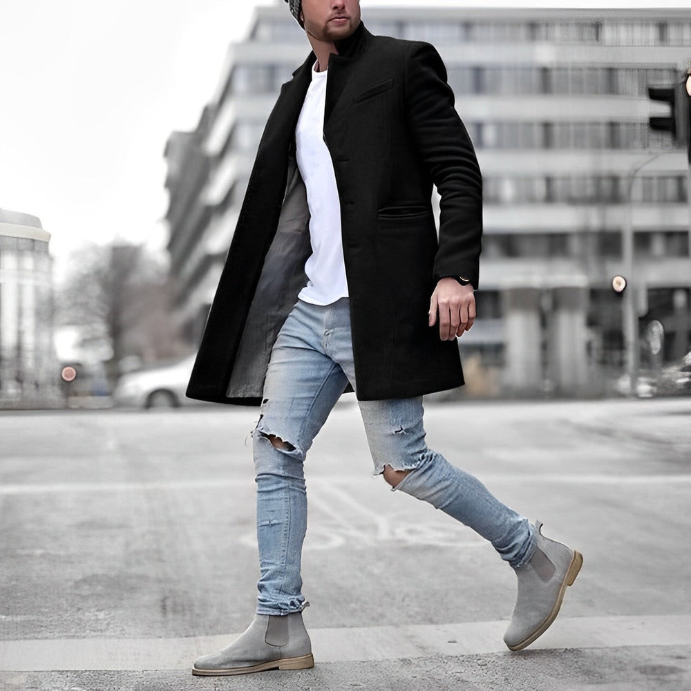 Herren Trenchcoat Im Klassischen Stil | Stehkragen