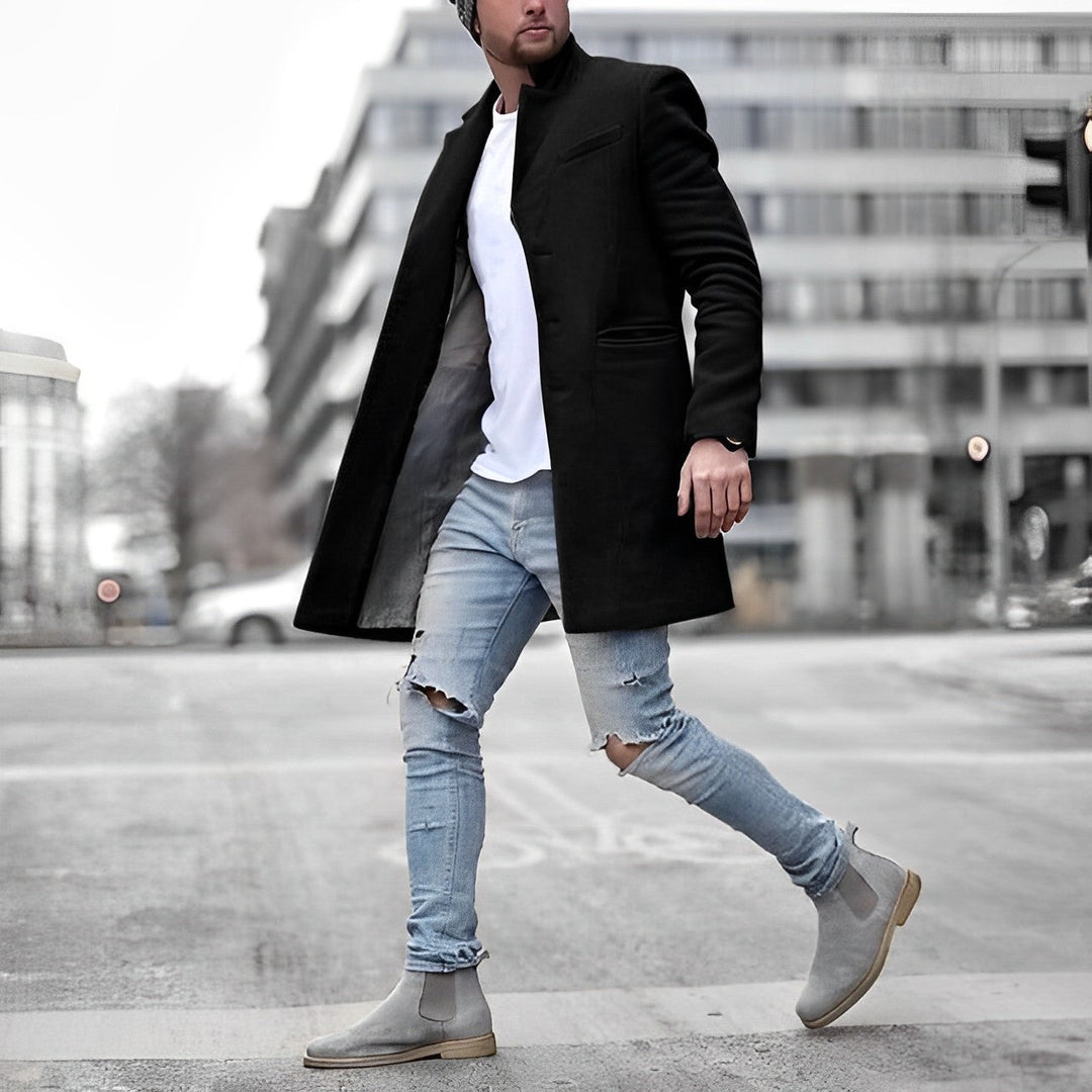 Herren Trenchcoat Im Klassischen Stil | Stehkragen