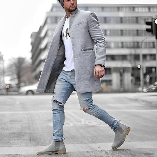 Herren Trenchcoat Im Klassischen Stil | Stehkragen