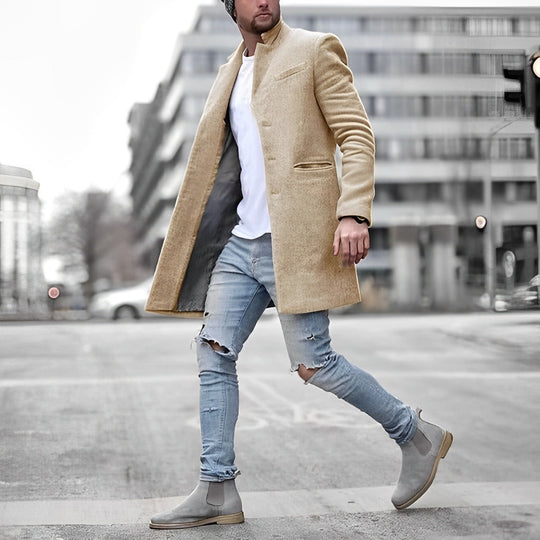 Herren Trenchcoat Im Klassischen Stil | Stehkragen