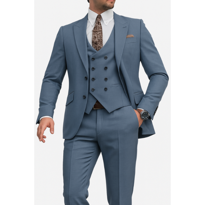 Herren Maßgeschneiderter 3 Stück Hochzeitsgast Anzug Set | Elegante
