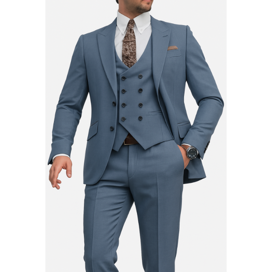 Herren Maßgeschneiderter 3 Stück Hochzeitsgast Anzug Set | Elegante