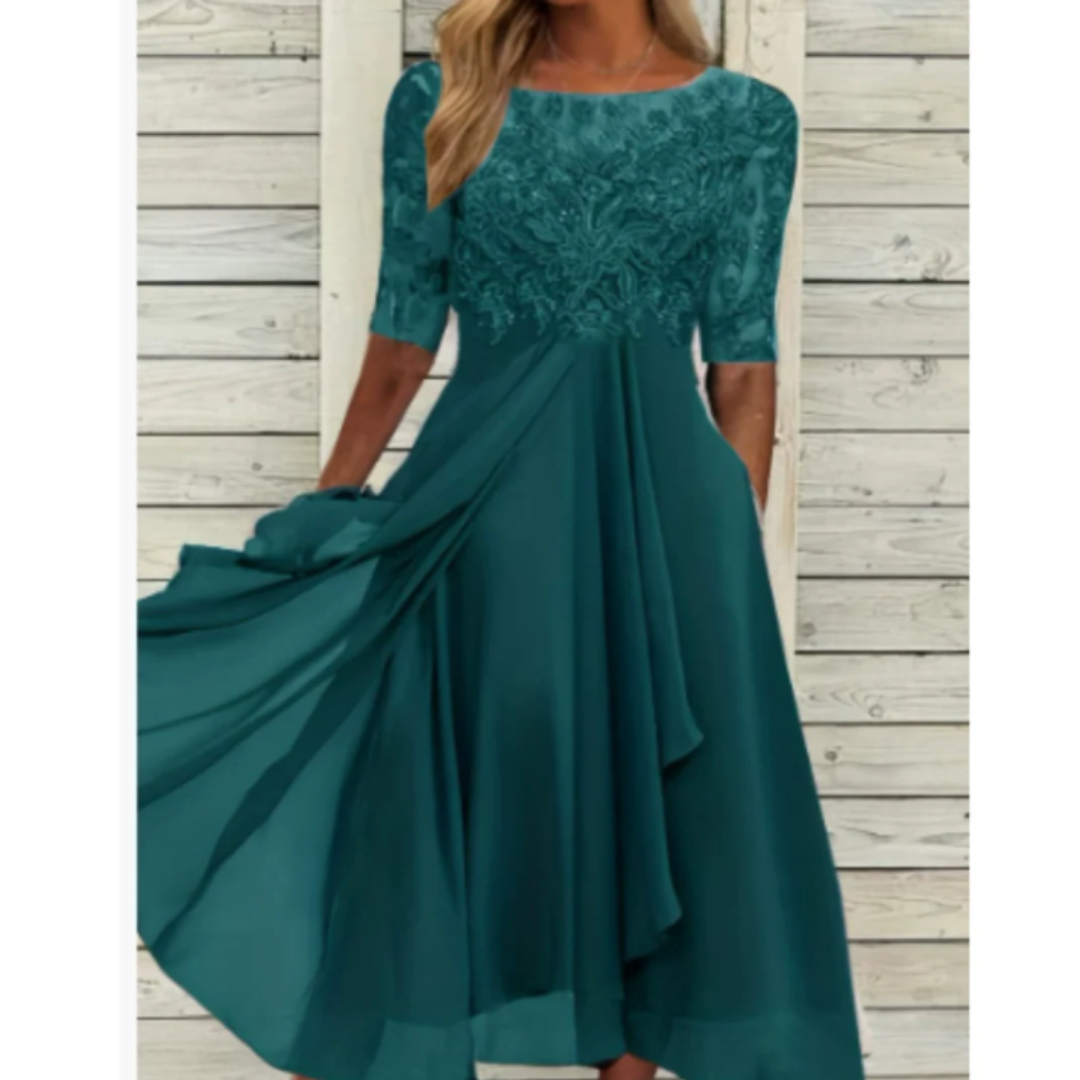 Paillettenkleid Mit 1/2 Ärmeln Für Damen | Maxi