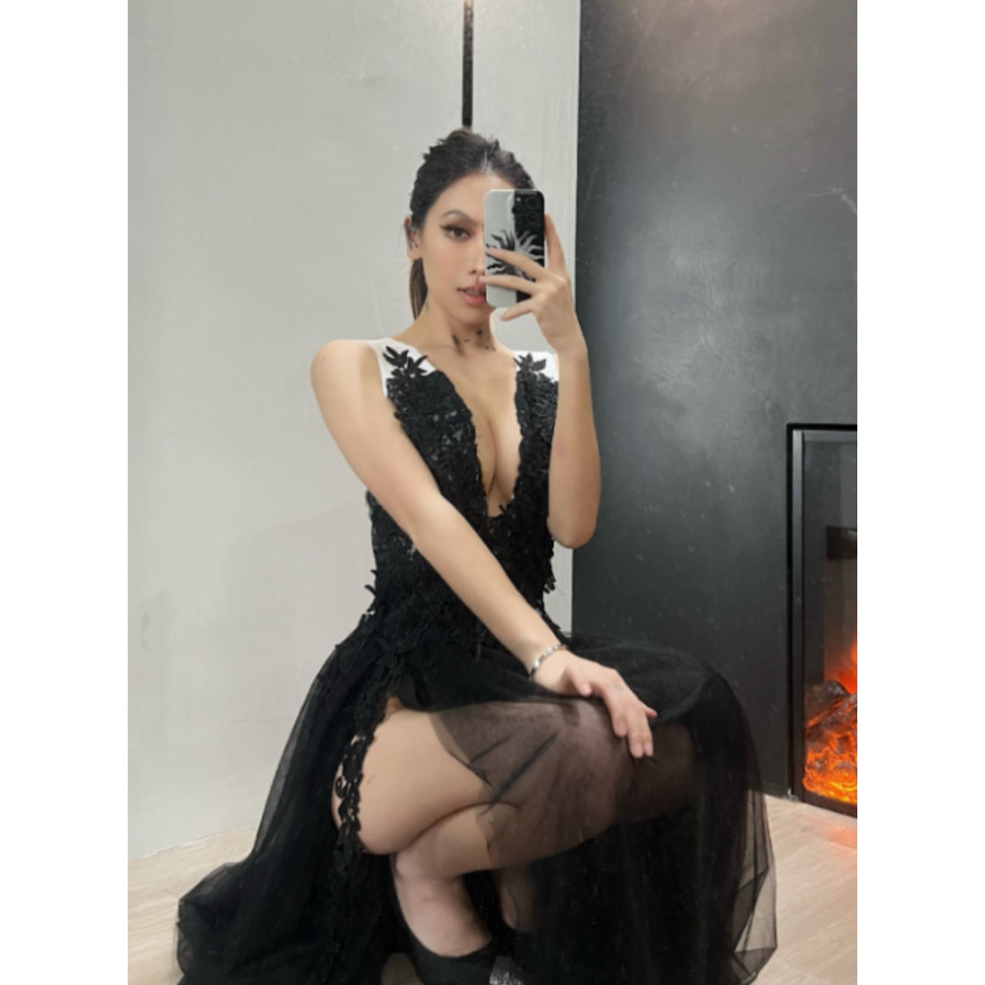 Damen Schwarz Ärmelloses Ballkleid | Maxi