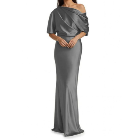 Rüschen Abendkleid Für Damen In Schwarz | Maxi