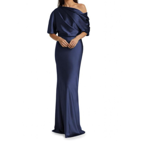 Rüschen Abendkleid Für Damen In Schwarz | Maxi