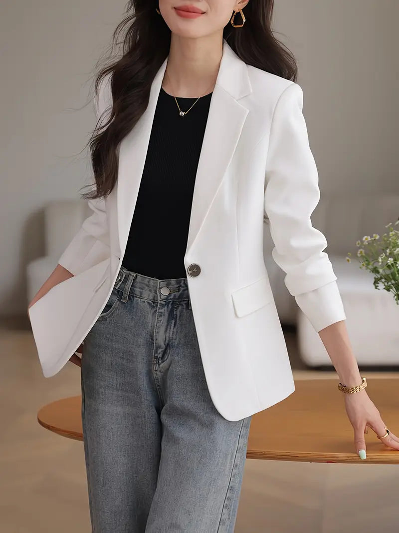 Eleganter Blazer – Formelle Mode, Langarm, Maschinenwaschbar