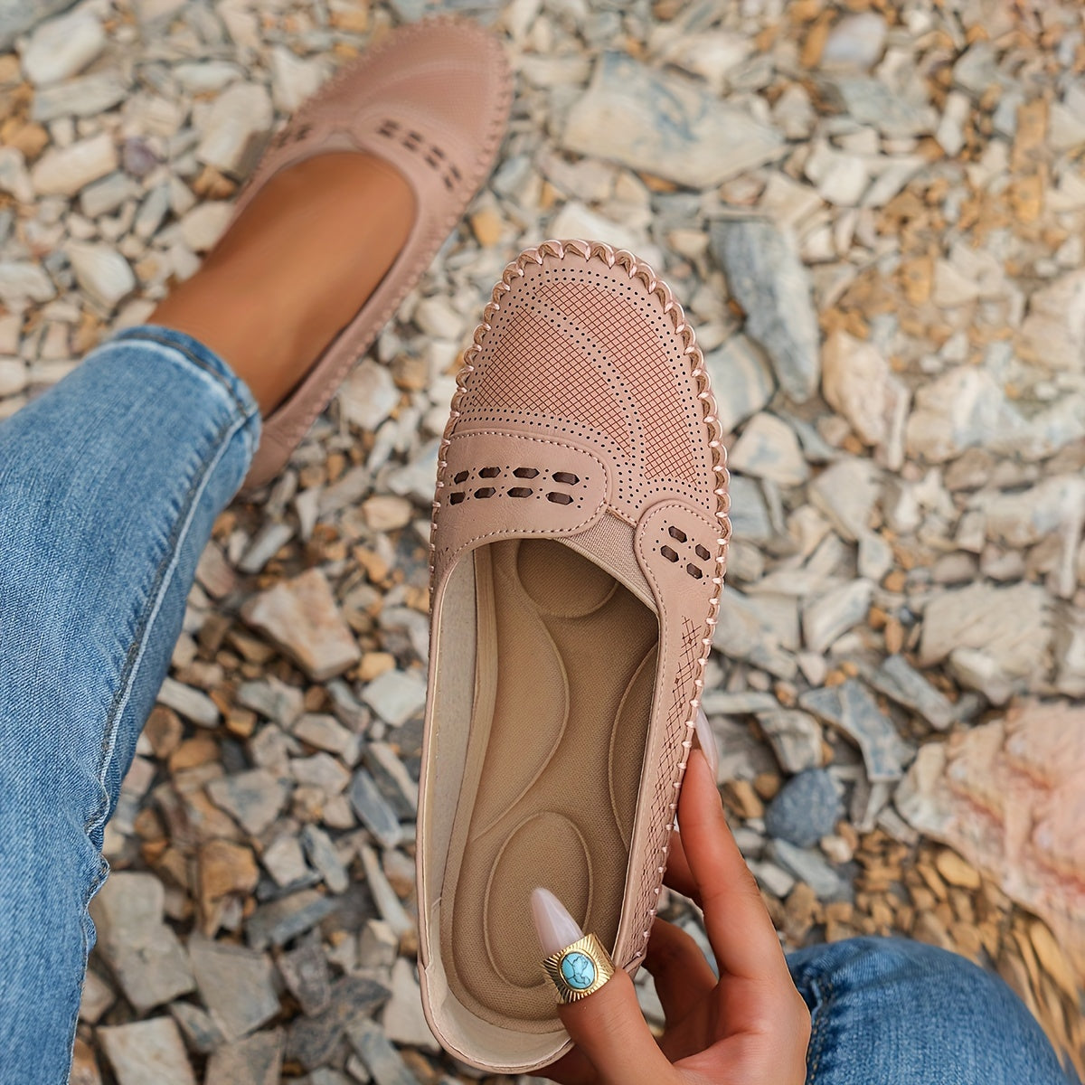 Atmungsaktive Damen-Loafer – Bequeme Vintage-Slip-Ons