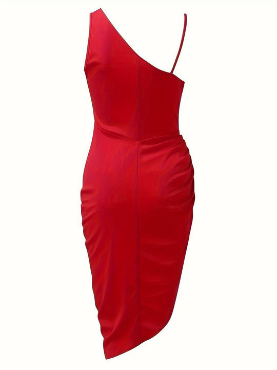Drapiertes Abendkleid für Damen | Midi
