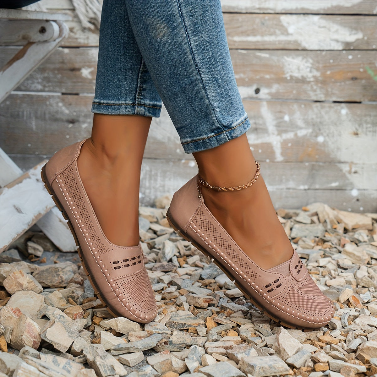 Atmungsaktive Damen-Loafer – Bequeme Vintage-Slip-Ons