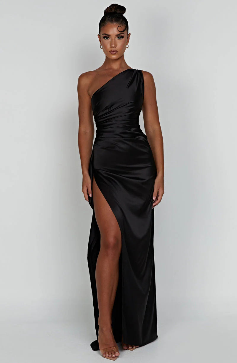 Damen Elegantes Eine Schulter Hochzeitsgast Kleid | Maxi
