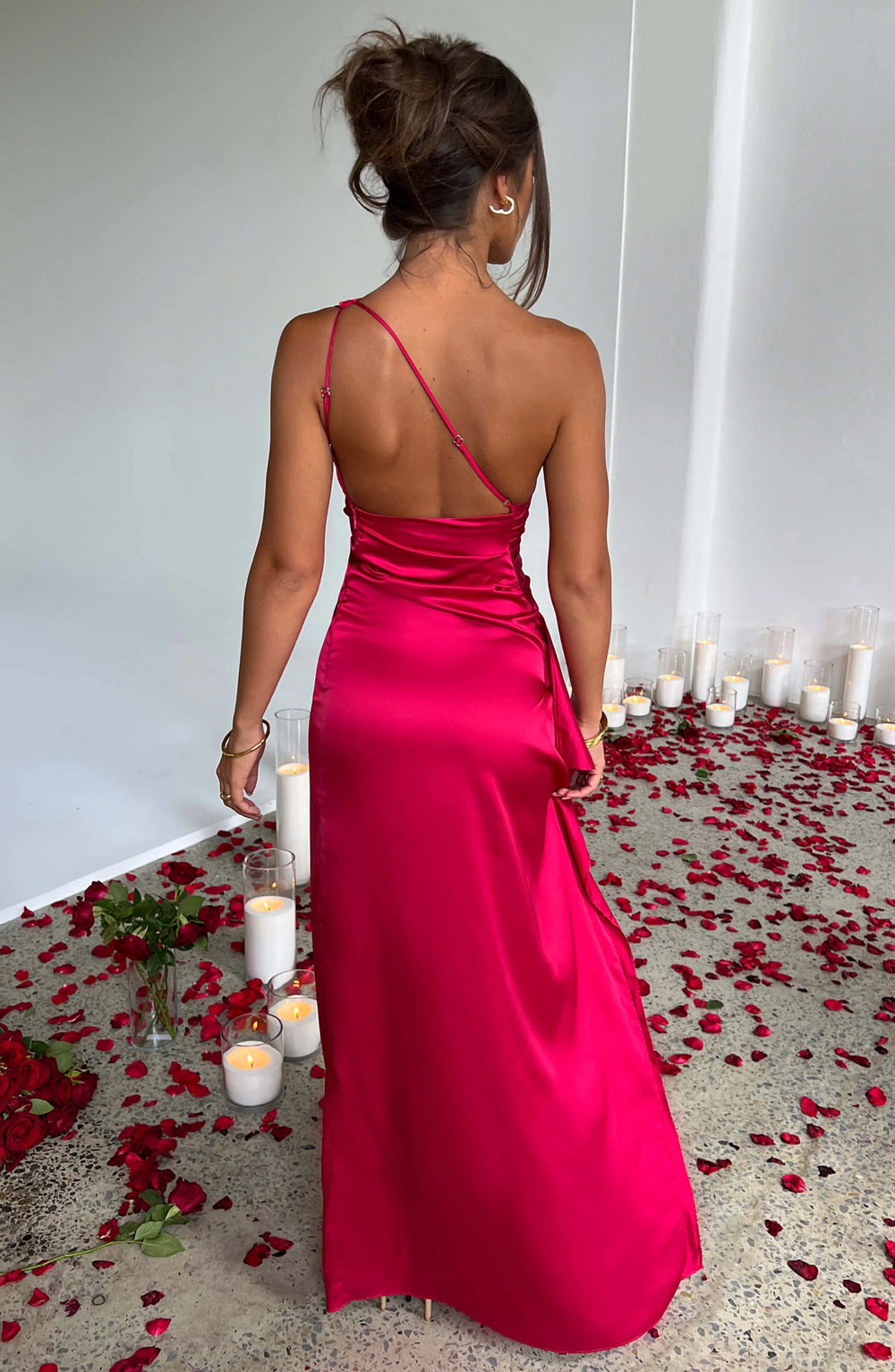 Damen Elegantes Eine Schulter Hochzeitsgast Kleid | Maxi