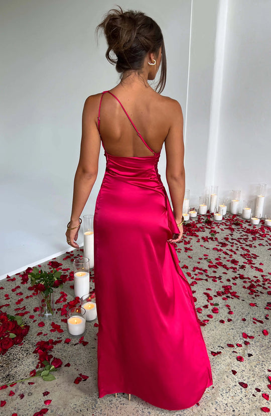 Damen Elegantes Eine Schulter Hochzeitsgast Kleid | Maxi