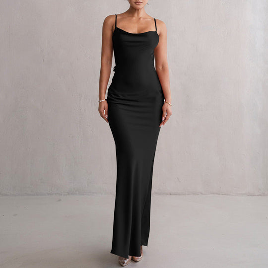 Damen Spaghetti Träger Ballkleid | Maxi