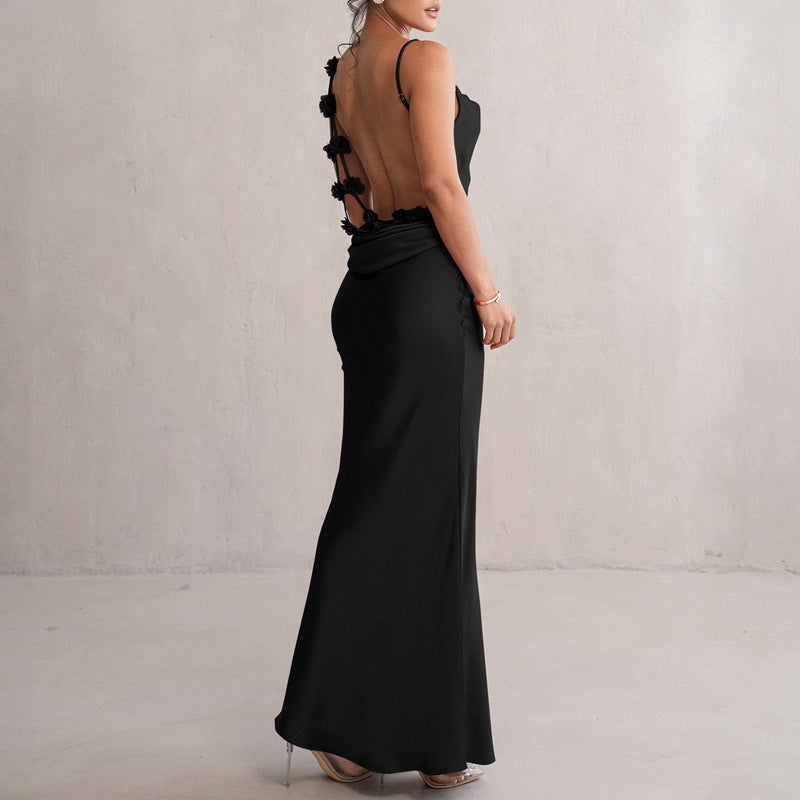 Damen Spaghetti Träger Ballkleid | Maxi