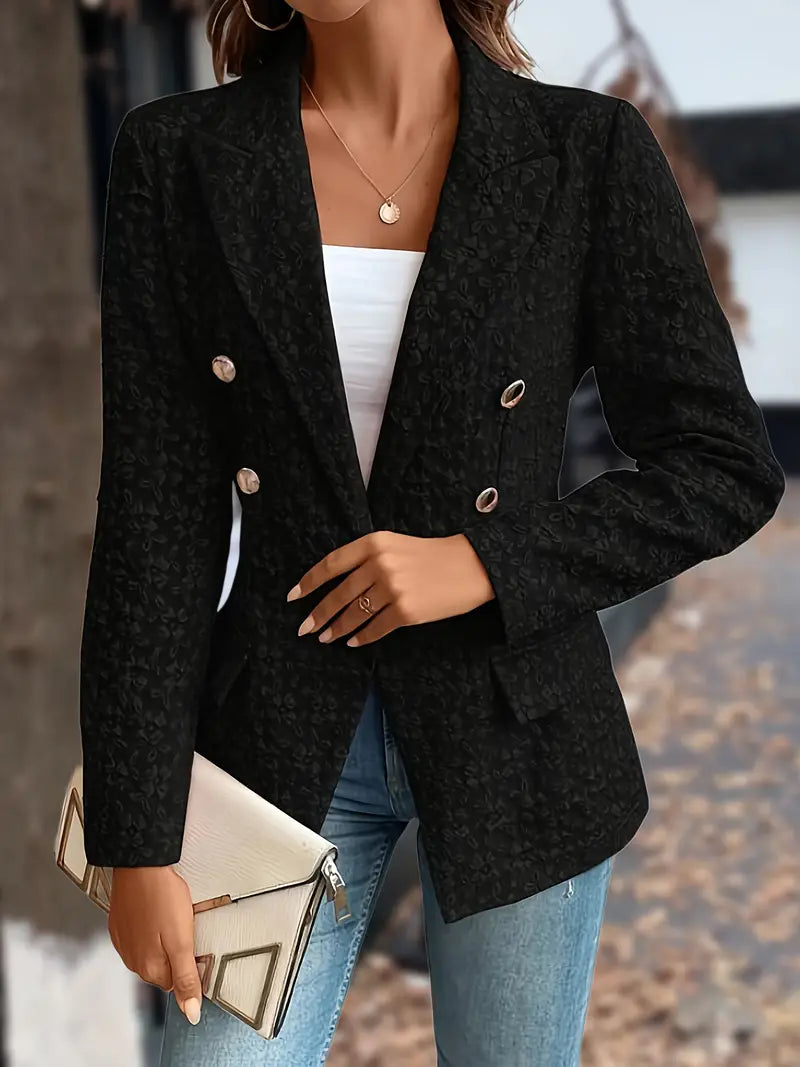 Texturierter doppelreihiger Blazer