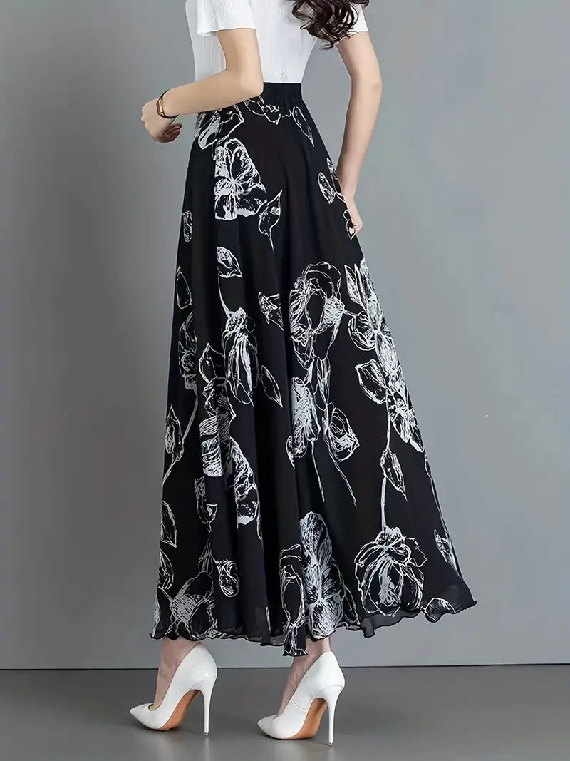 Blumenessenz High-Waist-Rock für mühelosen Style